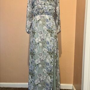 Baltic Born Blue and White Floral Long Sleeve Dress